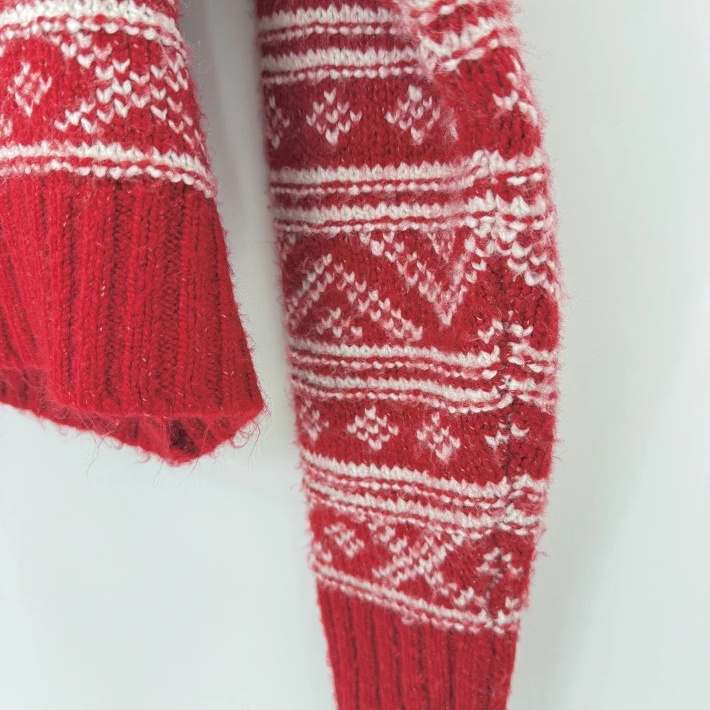American Eagle AE Fair Isle Knit Pullover Cropped‎ Sweater Sz XS Winter Boho